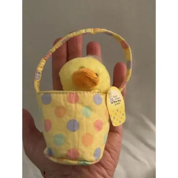 Plushland March of Dimes Plush Duck In Easter Basket-bean Bags For Babies - Picture 2 of 4